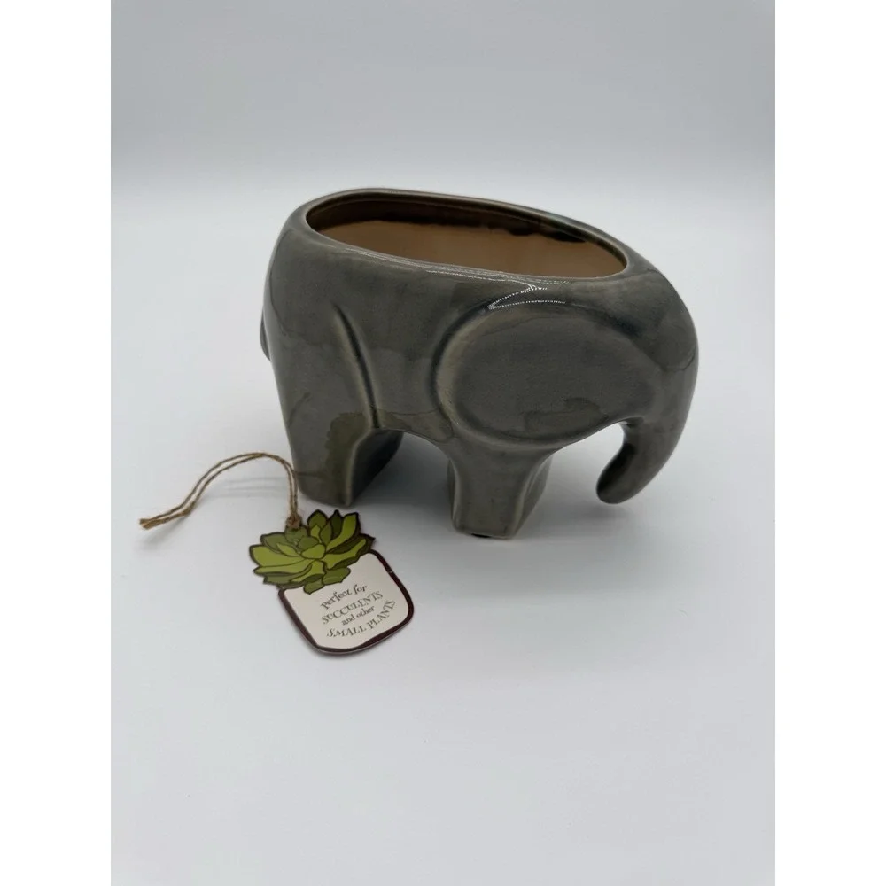Gray Elephant Ceramic Planter Pot for Succulent Plants/Small plants
